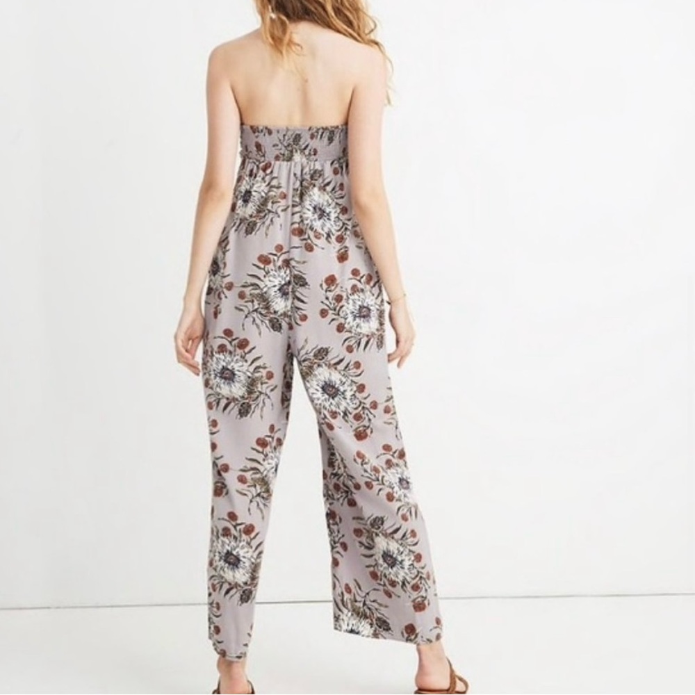 NWT Madewell Floral Tie Front Strapless Jumpsuit Size 12